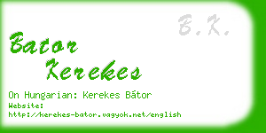 bator kerekes business card